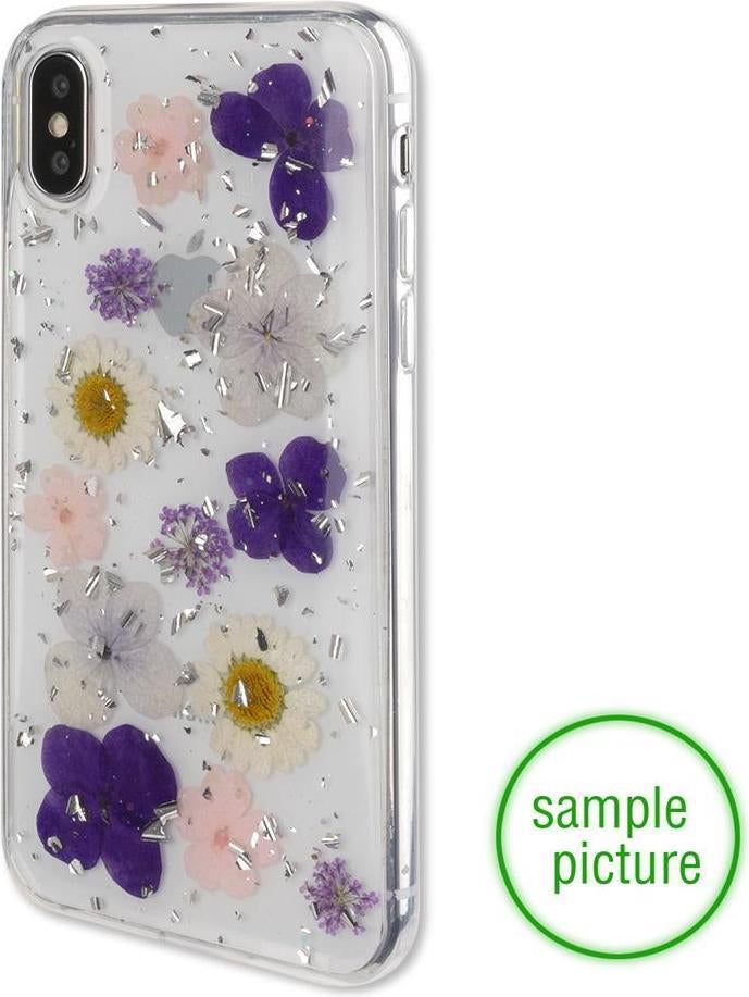 Силиконов Калъф с Цветя за Huawei P20 Lite, 4Smarts Glamour Bouquet Case, Сребро/Лилав