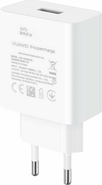Оригинално Бързо Зарядно за Huawei P40 Pro/Lite, P30 Pro, Mate 20 Pro 220v Super Charger 2 AP84 & USB-C 40W, Бял (3)