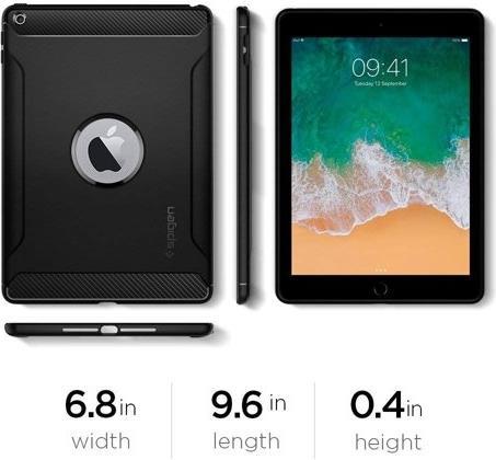 Противоударен Силиконов Калъф за iPad Air/ 6/ 5 9.7", Spigen Rugged Armor Case, Черен (5)