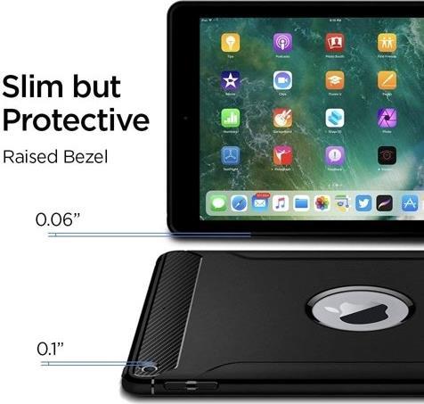 Противоударен Силиконов Калъф за iPad Air/ 6/ 5 9.7", Spigen Rugged Armor Case, Черен (4)