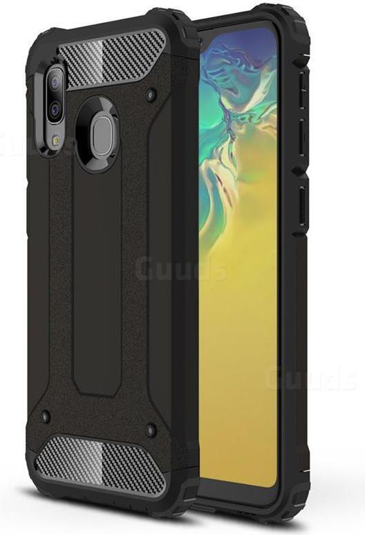 Противоударен Хибриден Калъф за Samsung A20e, Forcell Armor Case, Черен