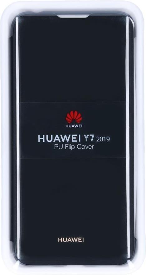 Оригинален Кожен Калъф за Huawei Y7 2019 PU Book Case, Черен (2)