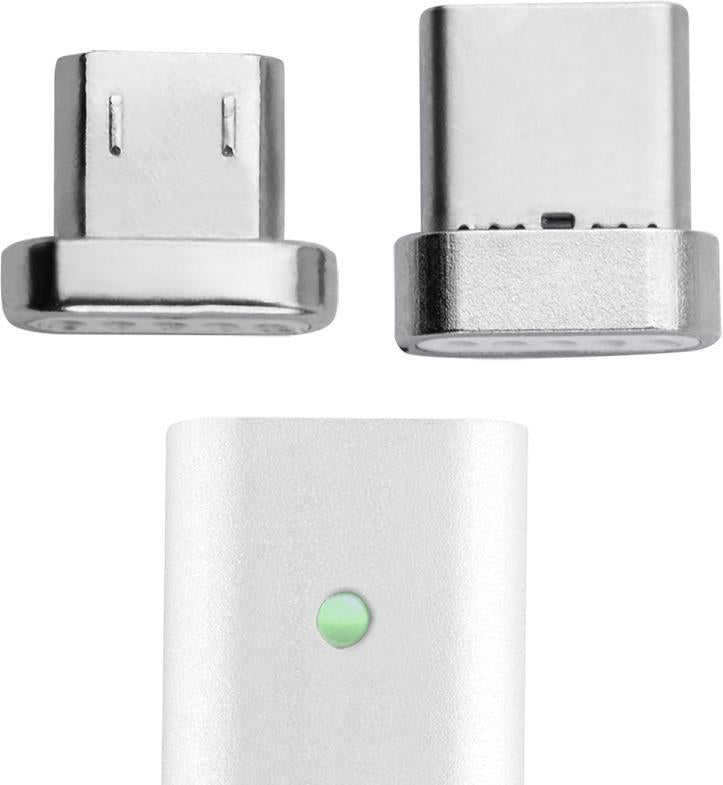 USB Кабел Магнитен, 4Smarts Gravitycord micro-USB & USB-C, Сив (5)