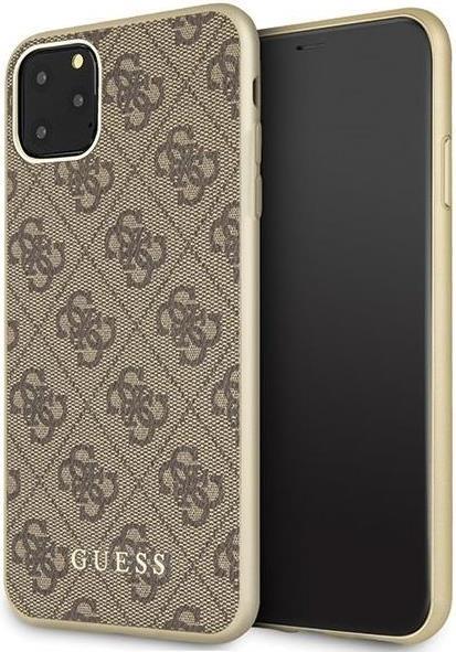 Луксозен Кожен Калъф за iPhone 11 Pro Max, Guess Charms Case, Кафяв