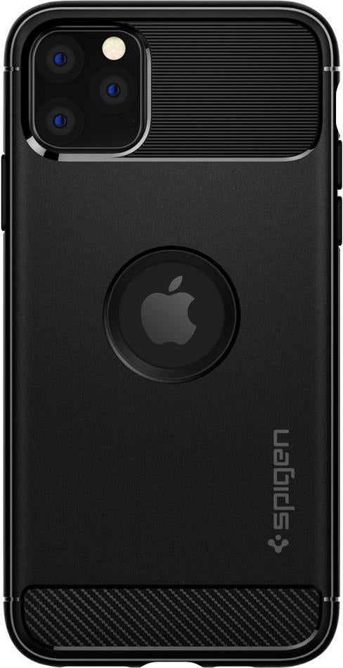 Противоударен Силиконов Калъф за iPhone 11 Pro, Spigen Rugged Armor Case, Черен (2)