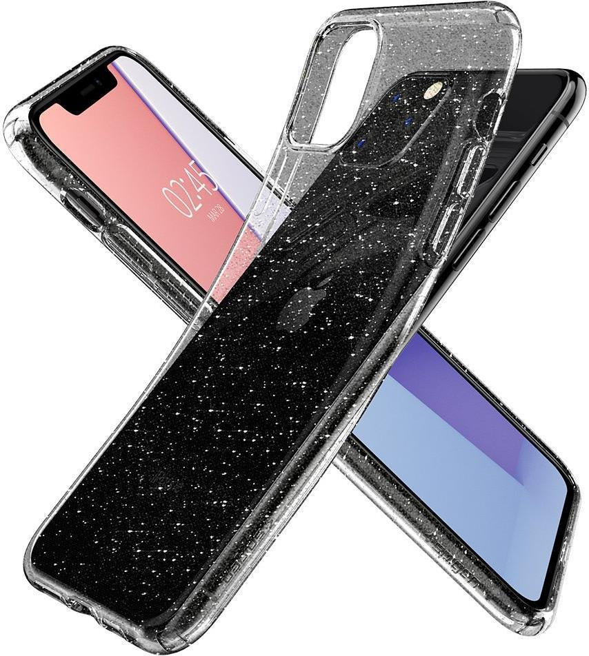 Противоударен Блестящ Калъф за iPhone 11 Pro Max, Spigen Liquid Crystal Glitter Quartz Case, Прозрачен (6)