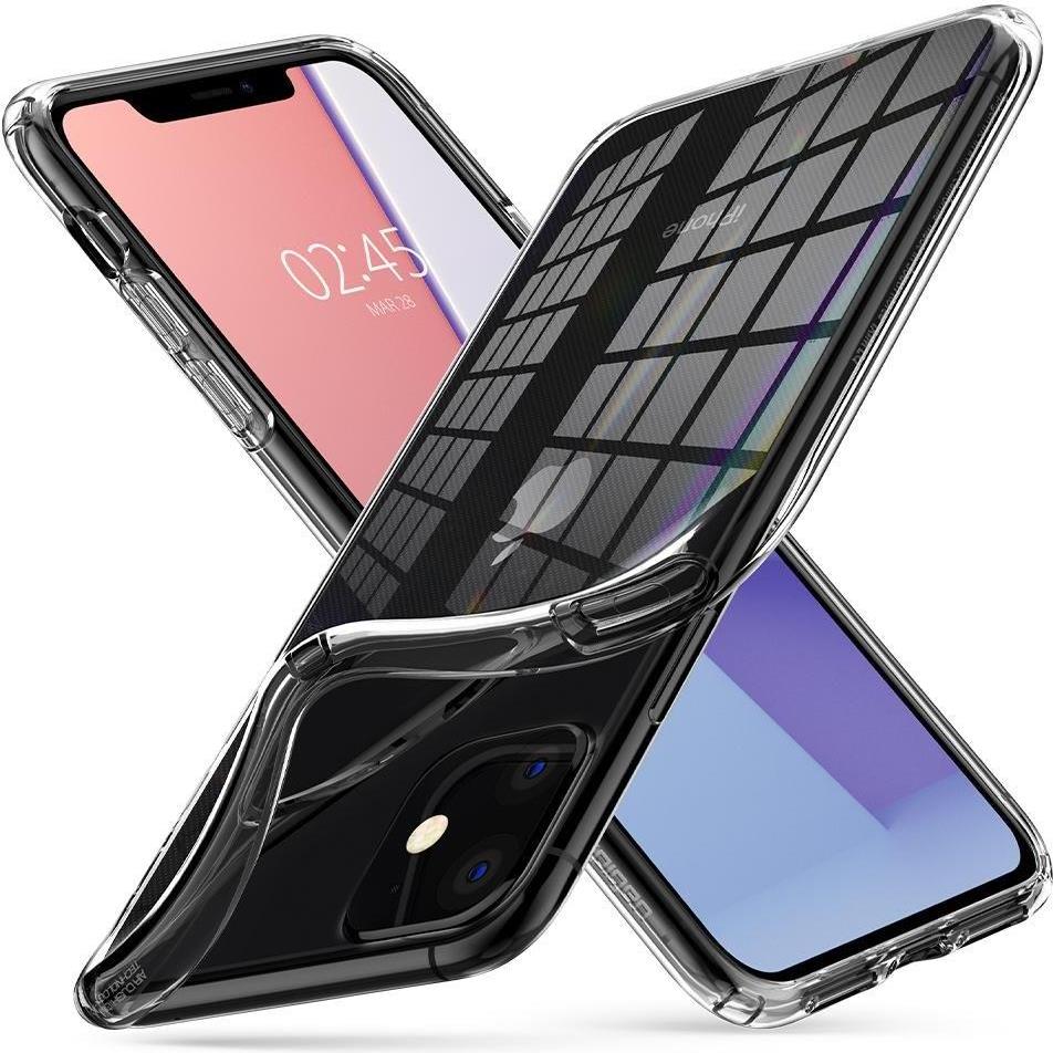 Противоударен Силиконов Калъф за iPhone 11, Spigen Liquid Crystal Case, Прозрачен (6)