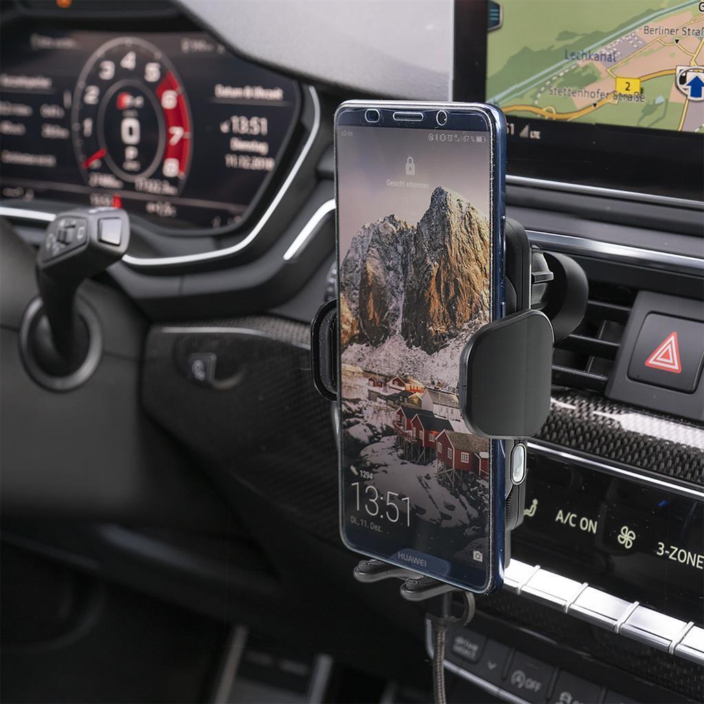 Стойка за Кола с Бързо Безжично Зареждане, 4Smarts Holder Touch 2 10w, Черен (3)