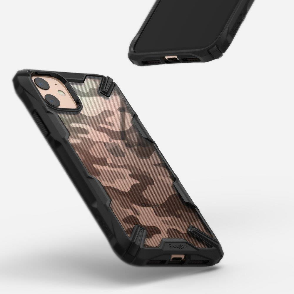 Противоударен Хибриден Калъф за iPhone 11, Ringke Fusion X Camouflage Case, Черен (7)