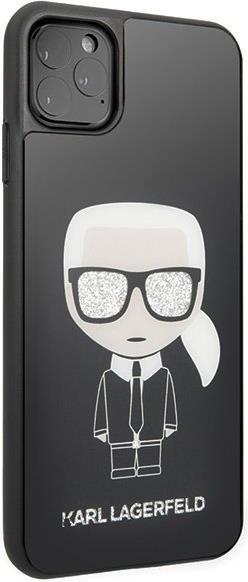 Луксозен Калъф за iPhone 11 Pro Max, Karl Lagerfeld Iconic Glitter Body Case, Черен (2)