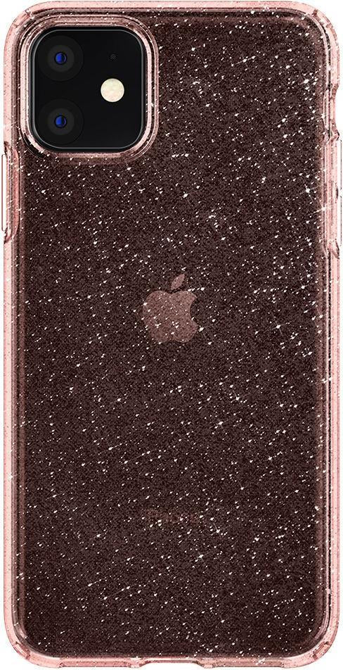 Противоударен Блестящ Калъф за iPhone 11, Spigen Liquid Crystal Glitter Quartz Case, Розов (7)