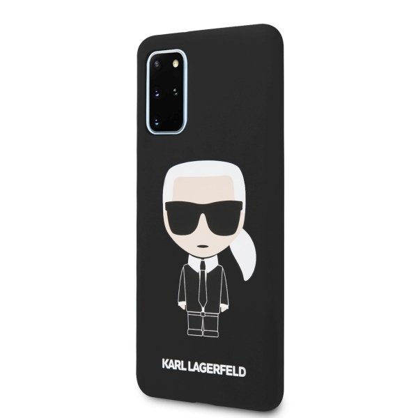 Луксозен Калъф за Samsung S20 Plus, Karl Lagerfeld Silicone Iconic Case, Черен (3)