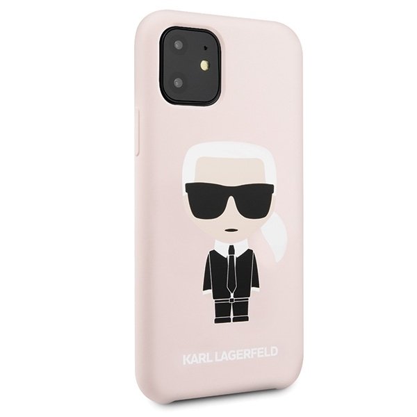Луксозен Калъф за iPhone 11, Karl Lagerfeld Silicone Iconic Case, Розов (4)