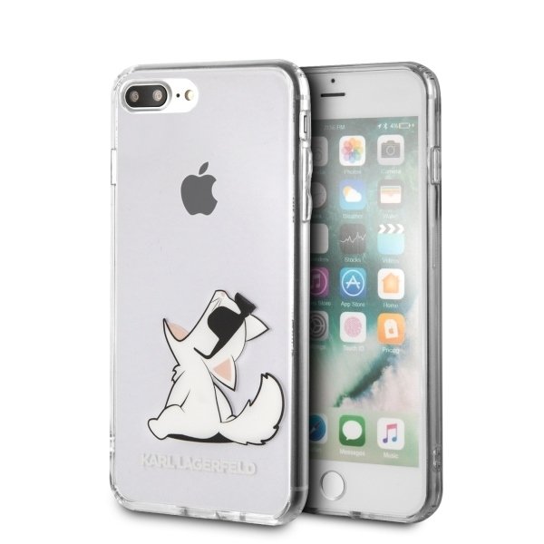 Луксозен Калъф за iPhone 8/7 Plus, Karl Lagerfeld Choupette Fun Case, Прозрачен