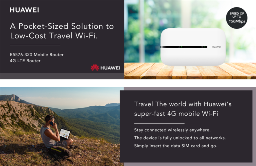 Преносим Рутер за Мобилен Интернет - Бисквитка, Huawei E5576-320 Wi-Fi 3s 4G, Бял (3)