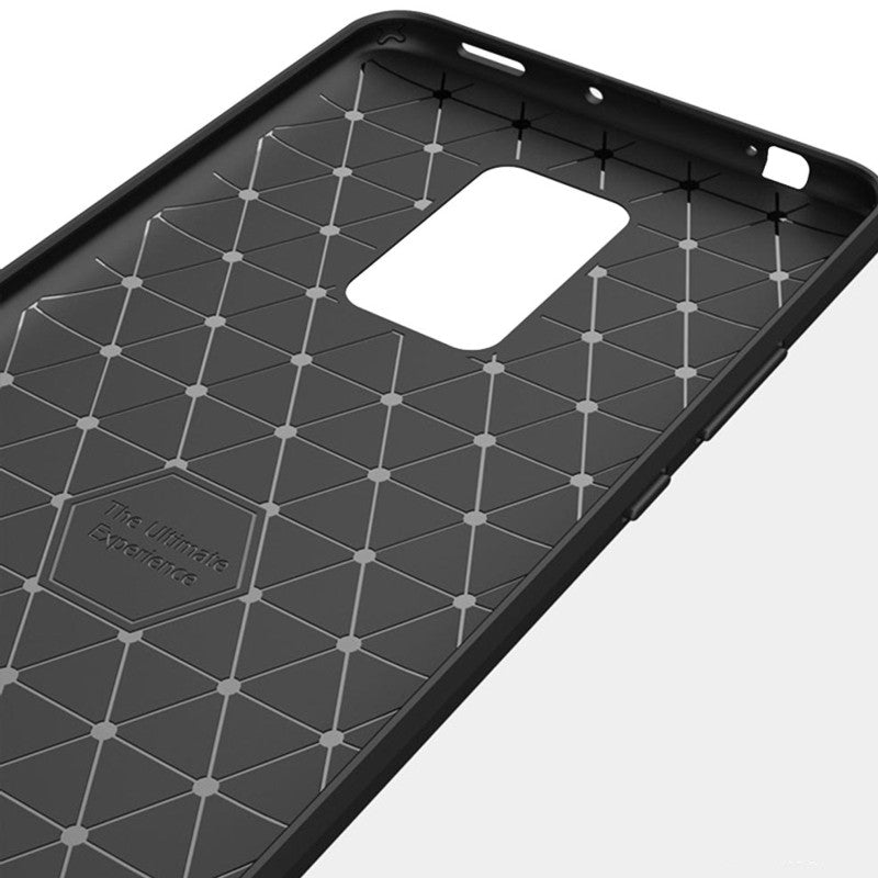 Противоударен Силиконов Калъф за Xiaomi Redmi Note 9, Forcell Carbon Case, Черен (6)