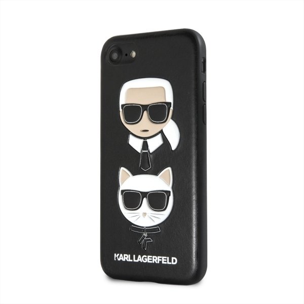 Луксозен Калъф за iPhone SE 2022/2020 8/7, Karl Lagerfeld Karl & Choupette Case, Черен (5)
