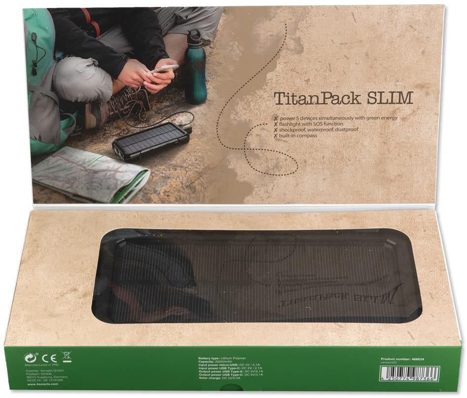 Соларна Външна Батерия, 4Smarts Power Bank TitanPack Slim 20000 mAh, Черен (7)
