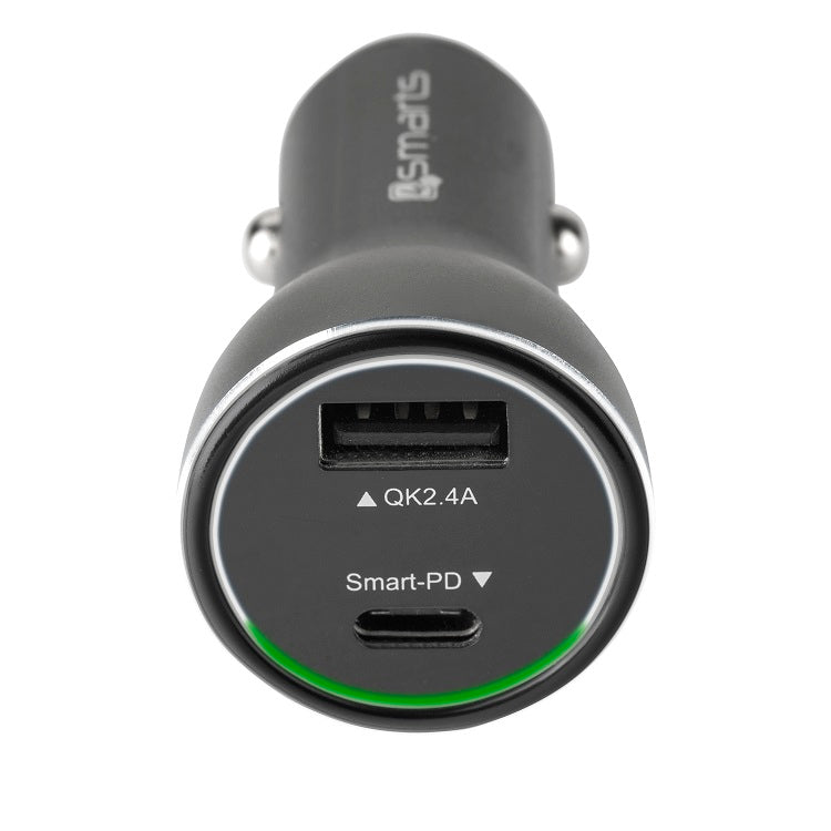 Бързо Зарядно за iPhone за Кола с Кабел, 4Smarts 12v Voltroad Power Delivery 48w, Сив (2)