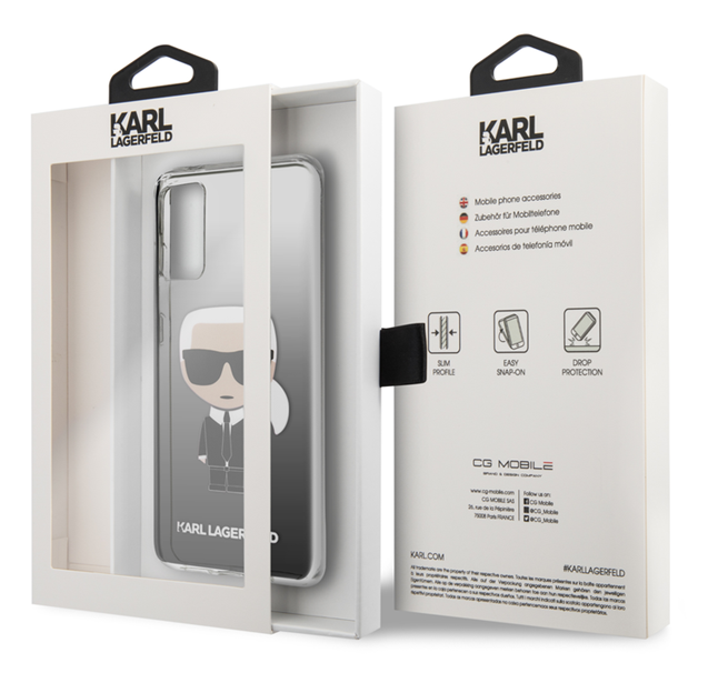 Луксозен Калъф за Samsung S20, Karl Lagerfeld Gradient Iconik Case, Черен (7)