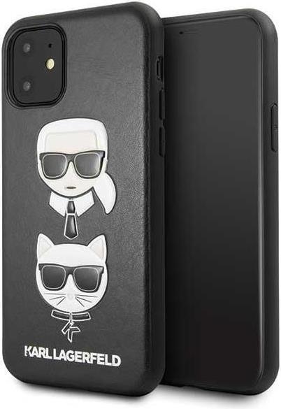 Луксозен Калъф за iPhone 11 Pro Max, Karl Lagerfeld Karl & Choupette Case, Черен