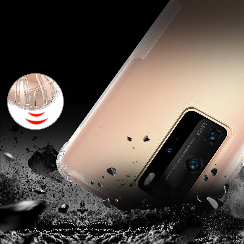 Противоударен Силиконов Калъф за Huawei P40 Pro, Nillkin Shockproof Case, Прозрачен (7)