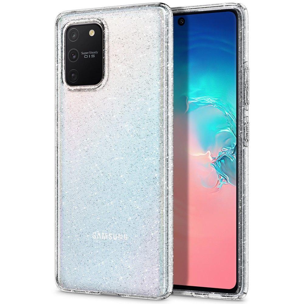 Противоударен Блестящ Калъф за Samsung S10 Lite, Spigen Liquid Crystal Glitter Quartz Case, Прозрачен