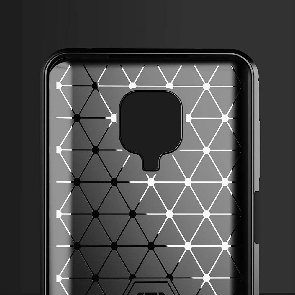 Противоударен Силиконов Калъф за Xiaomi Redmi Note 9 Pro/9S, Forcell Carbon Case, Черен (5)