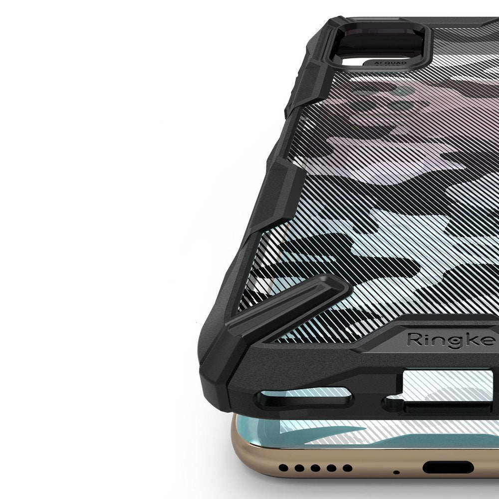 Противоударен Хибриден Калъф за Huawei P40 Lite, Ringke Fusion X Camouflage Case, Черен (4)