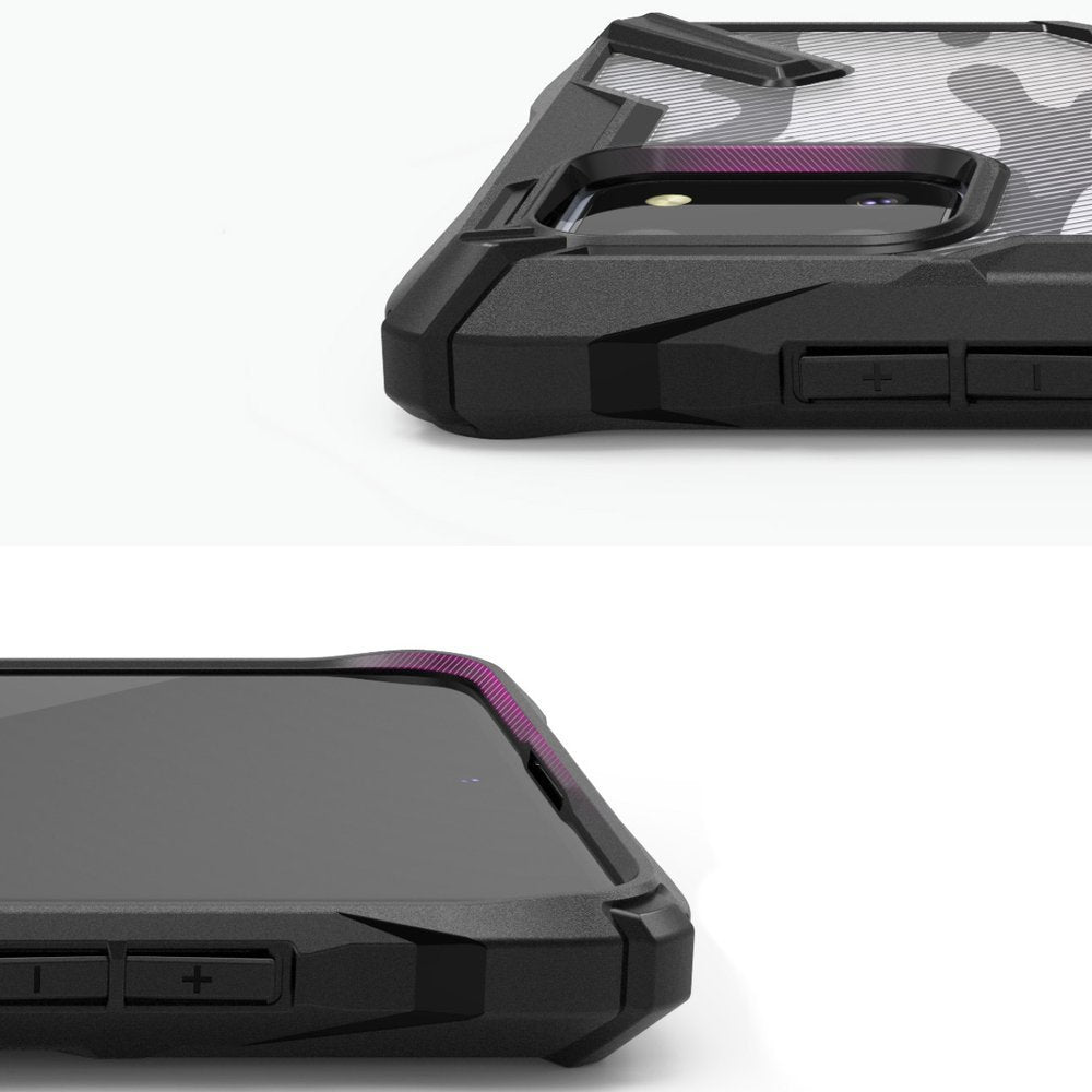 Противоударен Хибриден Калъф за Samsung Note 10 Lite, Ringke Fusion X Camouflage Case, Черен (7)