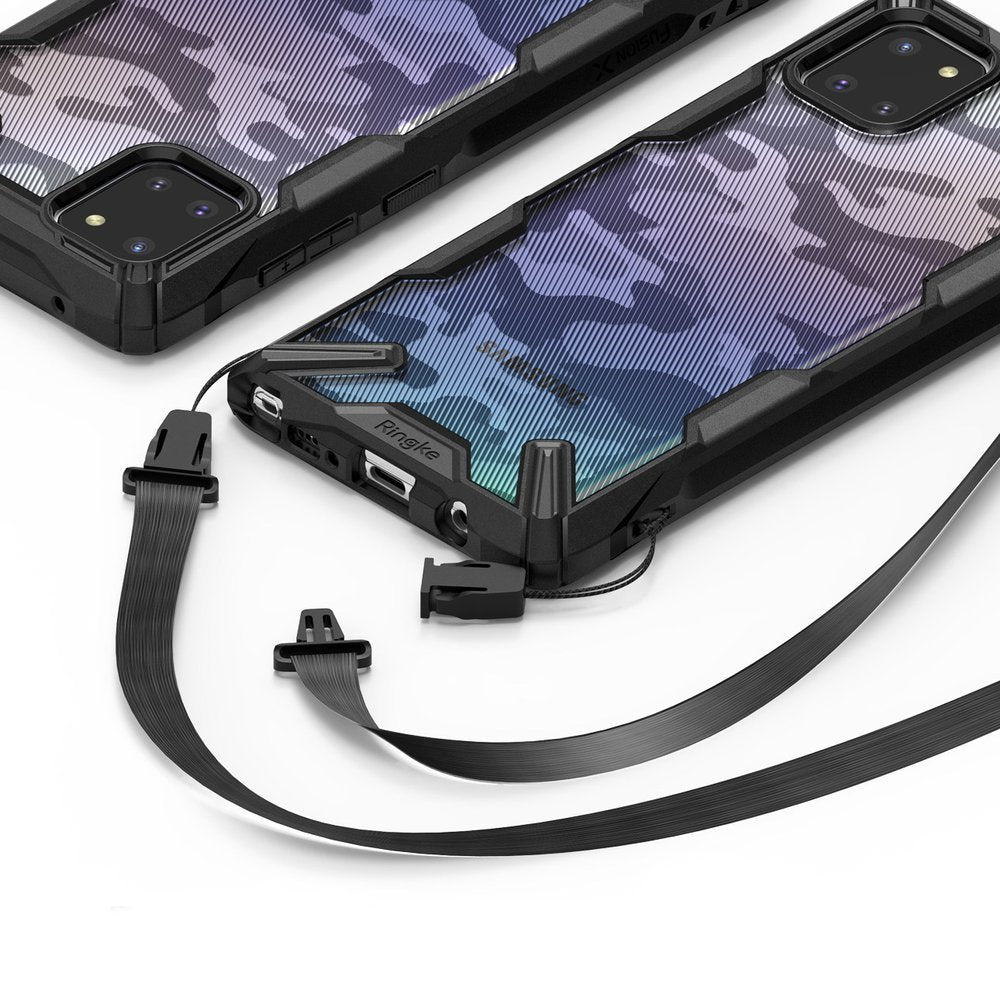 Противоударен Хибриден Калъф за Samsung Note 10 Lite, Ringke Fusion X Camouflage Case, Черен (6)