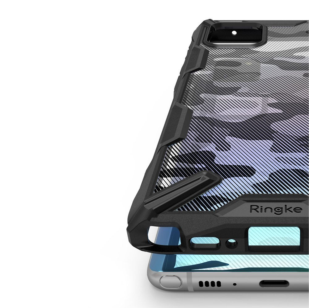 Противоударен Хибриден Калъф за Samsung Note 10 Lite, Ringke Fusion X Camouflage Case, Черен (5)