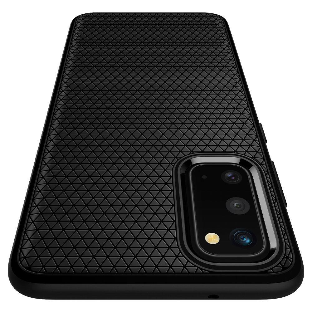 Противоударен Силиконов Калъф за Samsung S20, Spigen Liquid Air Case, Черен (2)