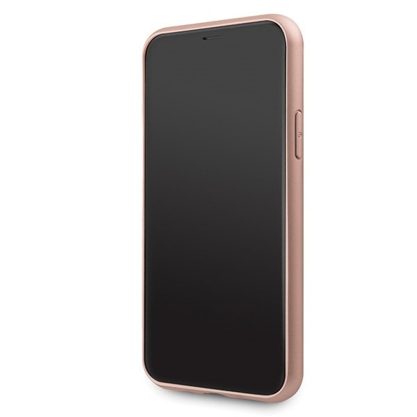 Луксозен Кожен Калъф за iPhone 11 Pro, Guess Leather Case, Розов (5)