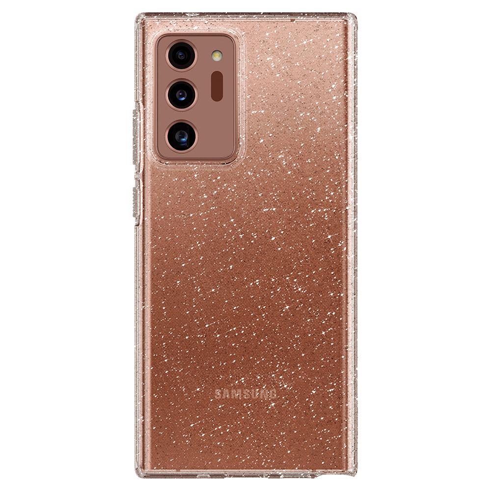 Противоударен Блестящ Калъф за Samsung Note 20, Spigen Liquid Crystal Glitter Quartz Case, Прозрачен (5)