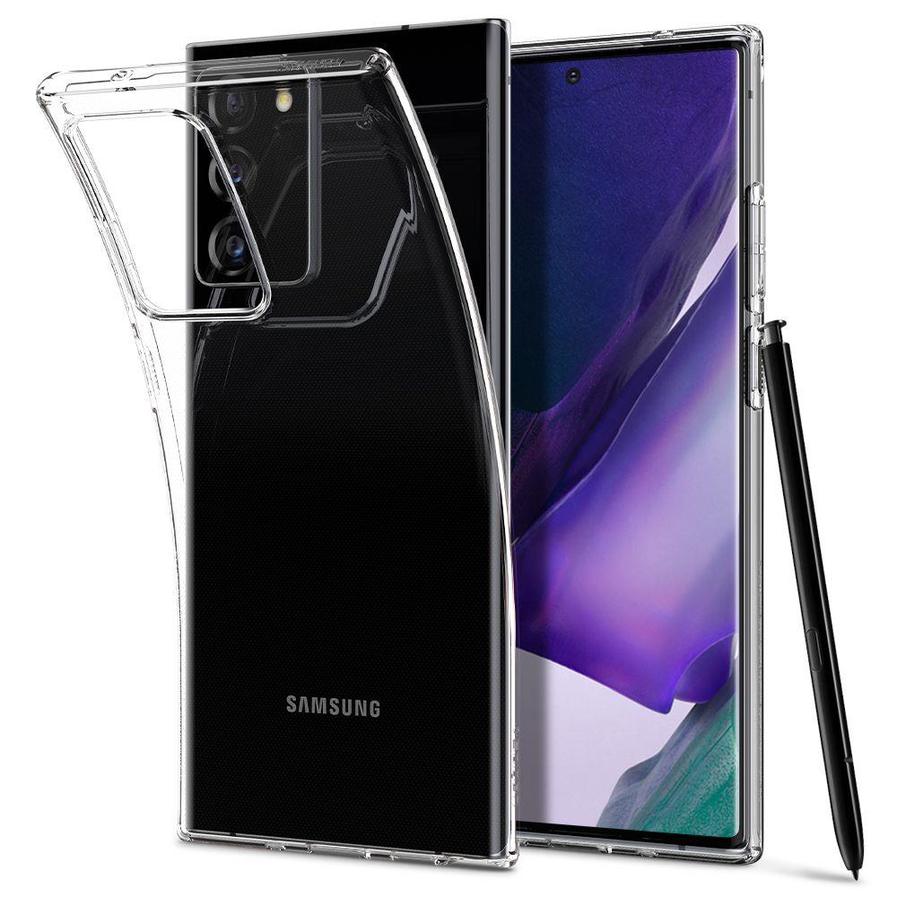 Противоударен Силиконов Калъф за Samsung Note 20 Ultra, Spigen Liquid Crystal Case, Прозрачен (2)