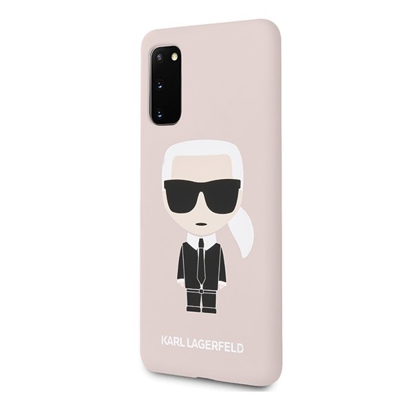 Луксозен Калъф за Samsung S20, Karl Lagerfeld Silicone Iconic Case, Розов (2)