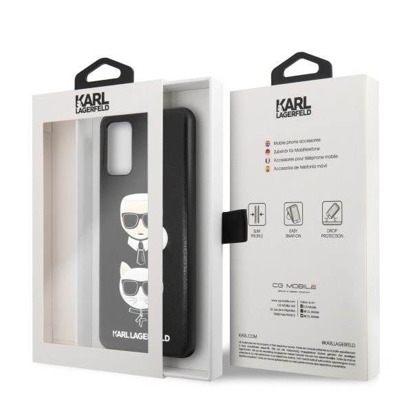 Луксозен Калъф за Samsung S20 Plus, Karl Lagerfeld Karl & Choupette Case, Черен (5)