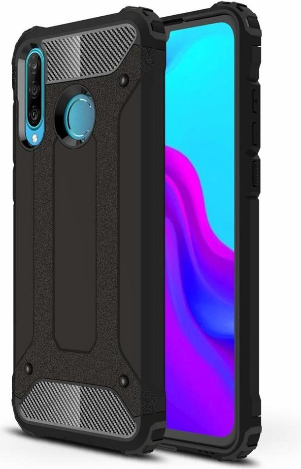 Противоударен Хибриден Калъф за Huawei P40 Lite E, Forcell Armor Case, Черен