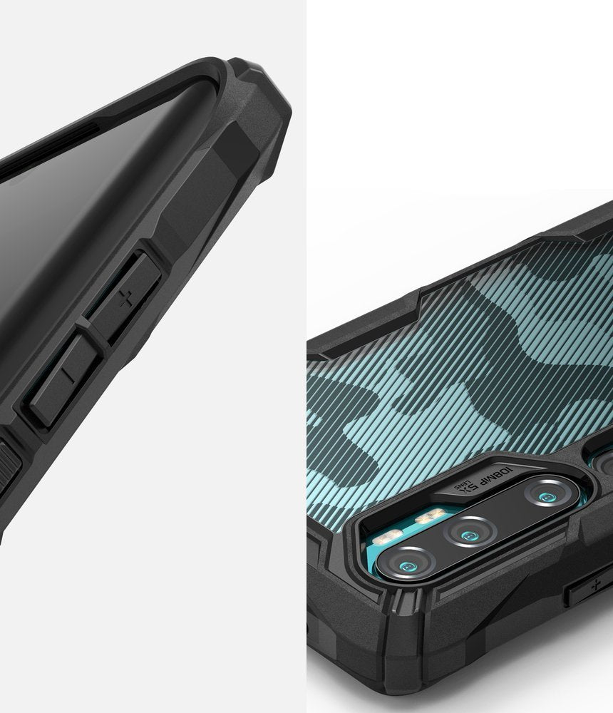 Противоударен Хибриден Калъф за Xiaomi Mi Note 10/Pro, Ringke Fusion X Camo Case, Черен (5)