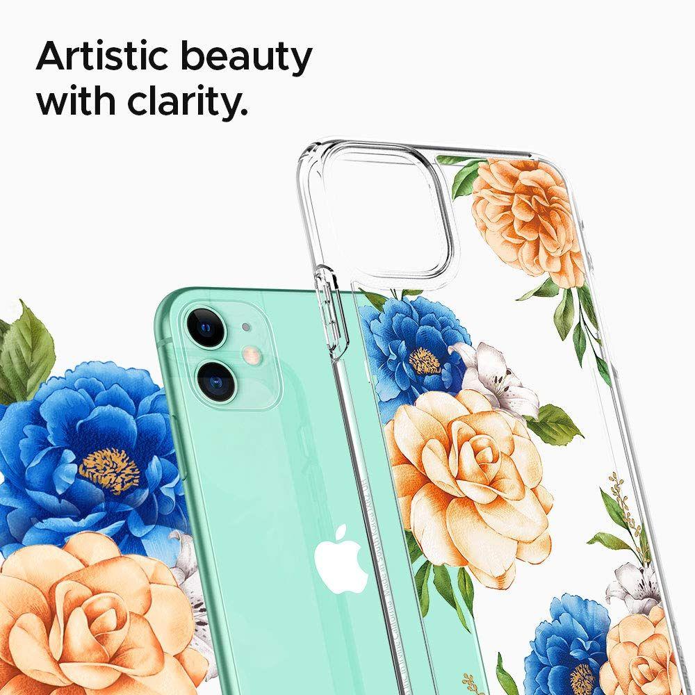 Калъф с Цветя за iPhone 11, Spigen Ciel Floral Case, Син (3)