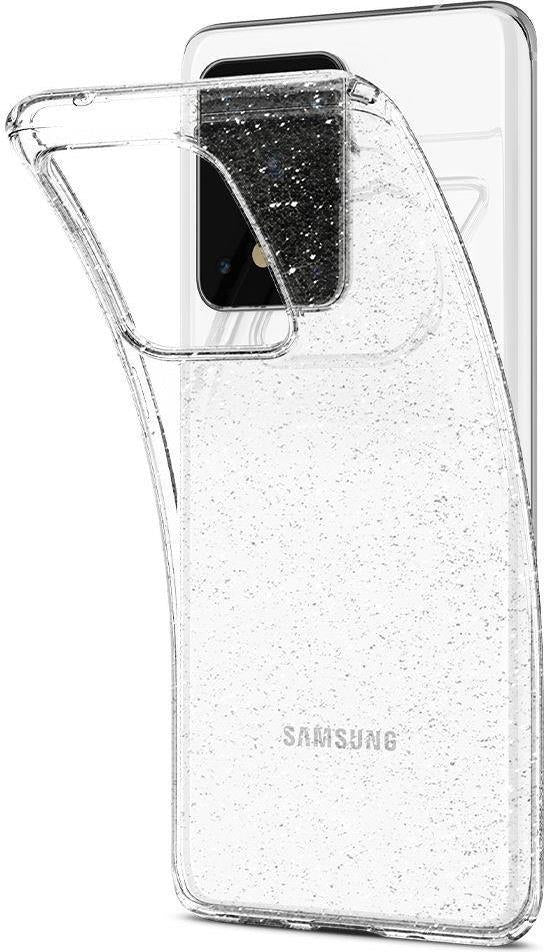 Противоударен Блестящ Калъф за Samsung S20 Ultra, Spigen Liquid Crystal Glitter Quartz Case, Прозрачен (4)