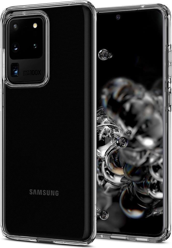 Противоударен Силиконов Калъф за Samsung S20 Ultra, Spigen Liquid Crystal Case, Прозрачен (2)