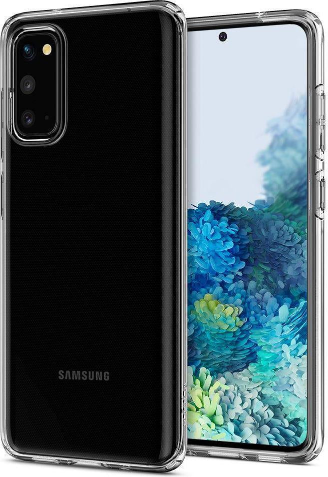 Противоударен Силиконов Калъф за Samsung S20, Spigen Liquid Crystal Case, Прозрачен (2)