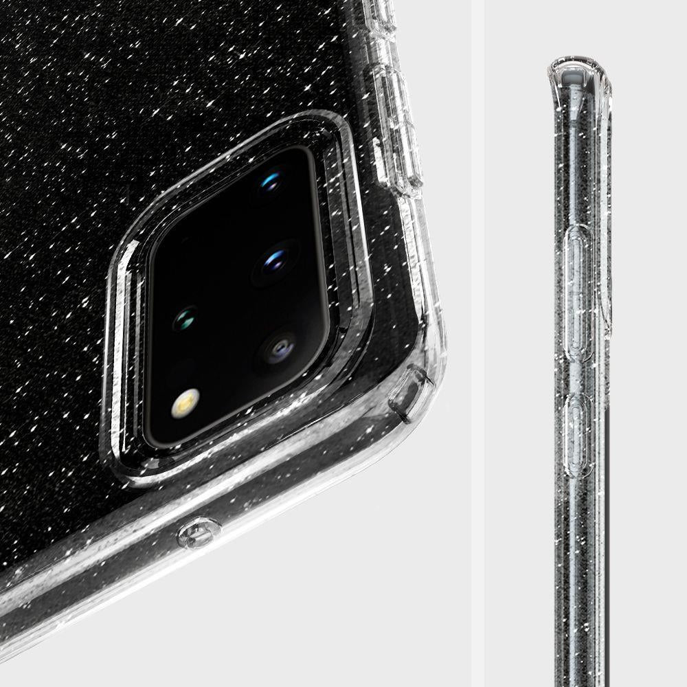 Противоударен Блестящ Калъф за Samsung S20 Plus, Spigen Liquid Crystal Glitter Quartz Case, Прозрачен (5)