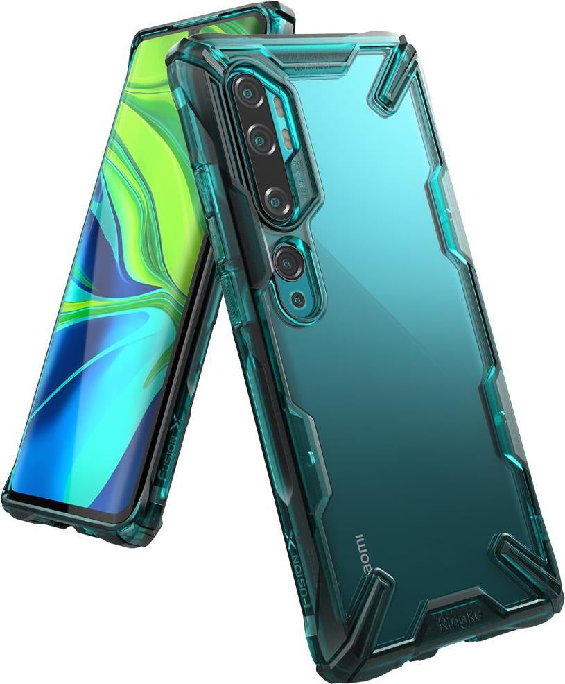 Противоударен Хибриден Калъф за Xiaomi Mi Note 10/Pro, Ringke Fusion X Case, Зелен