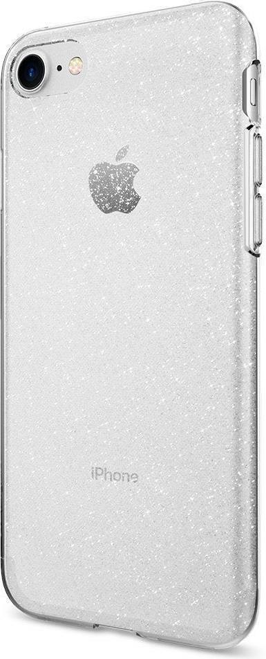 Противоударен Блестящ Калъф за iPhone SE 2022/2020 8/7, Spigen Liquid Crystal Glitter Quartz Case, Прозрачен (6)
