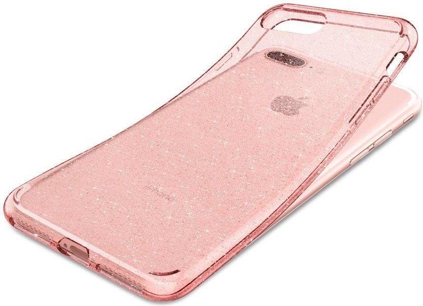 Противоударен Блестящ Калъф за iPhone 8/7 Plus, Spigen Liquid Crystal Glitter Quartz Case, Розов (4)