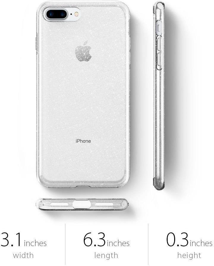 Противоударен Блестящ Калъф за iPhone 8/7 Plus, Spigen Liquid Crystal Glitter Quartz Case, Прозрачен (5)
