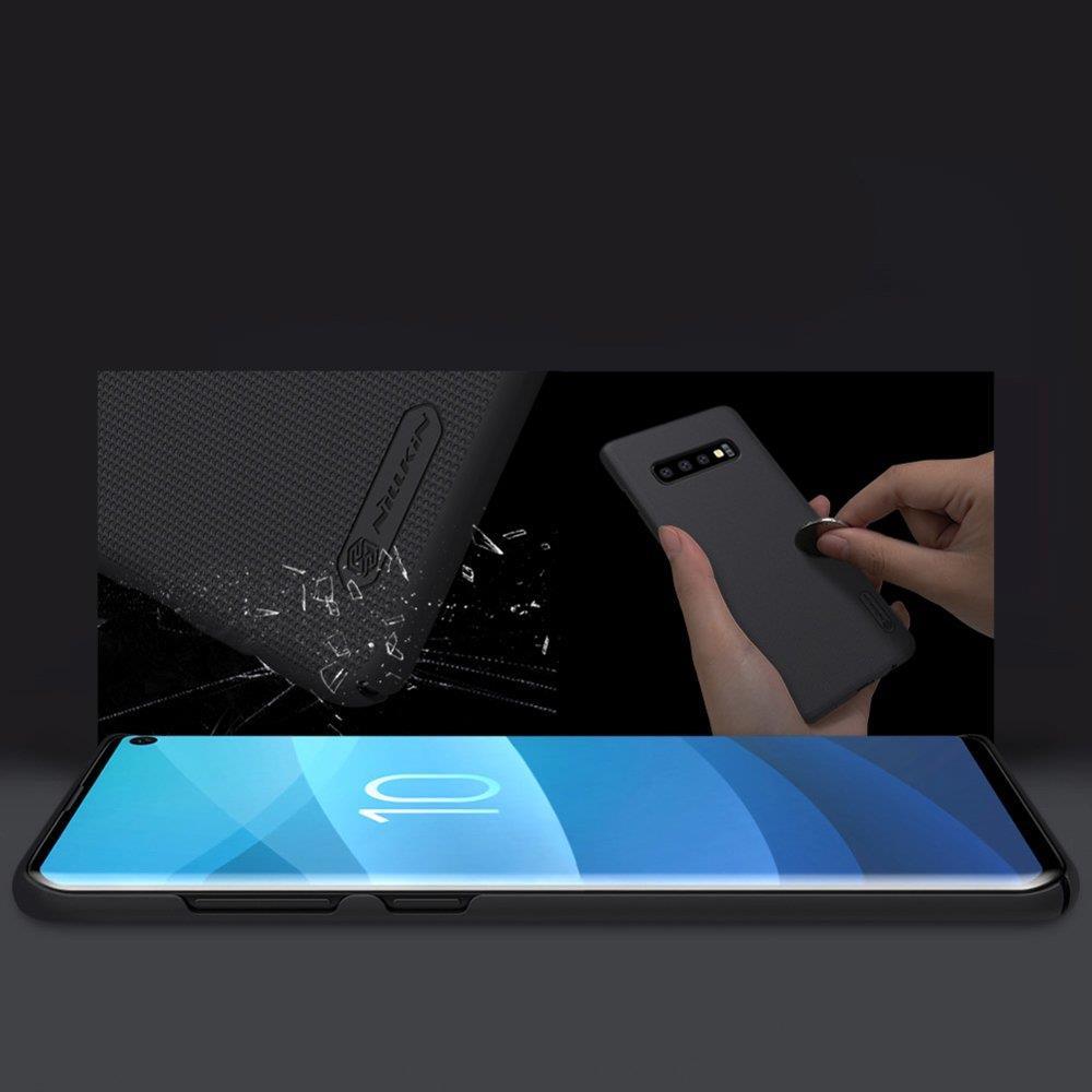 Калъф с Поставка за Samsung S10, Nillkin Super Frosted Case, Черен (6)